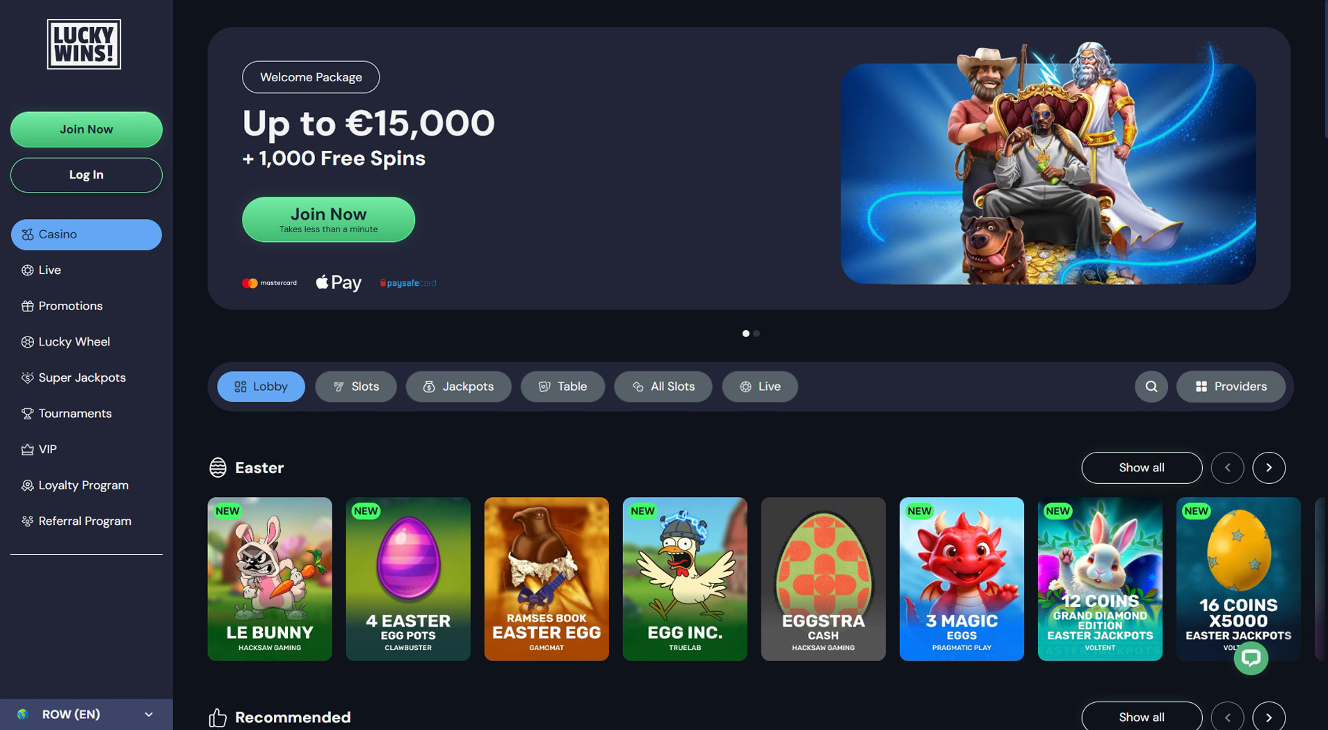7. LuckyWins - Balanced Online Casino Offer