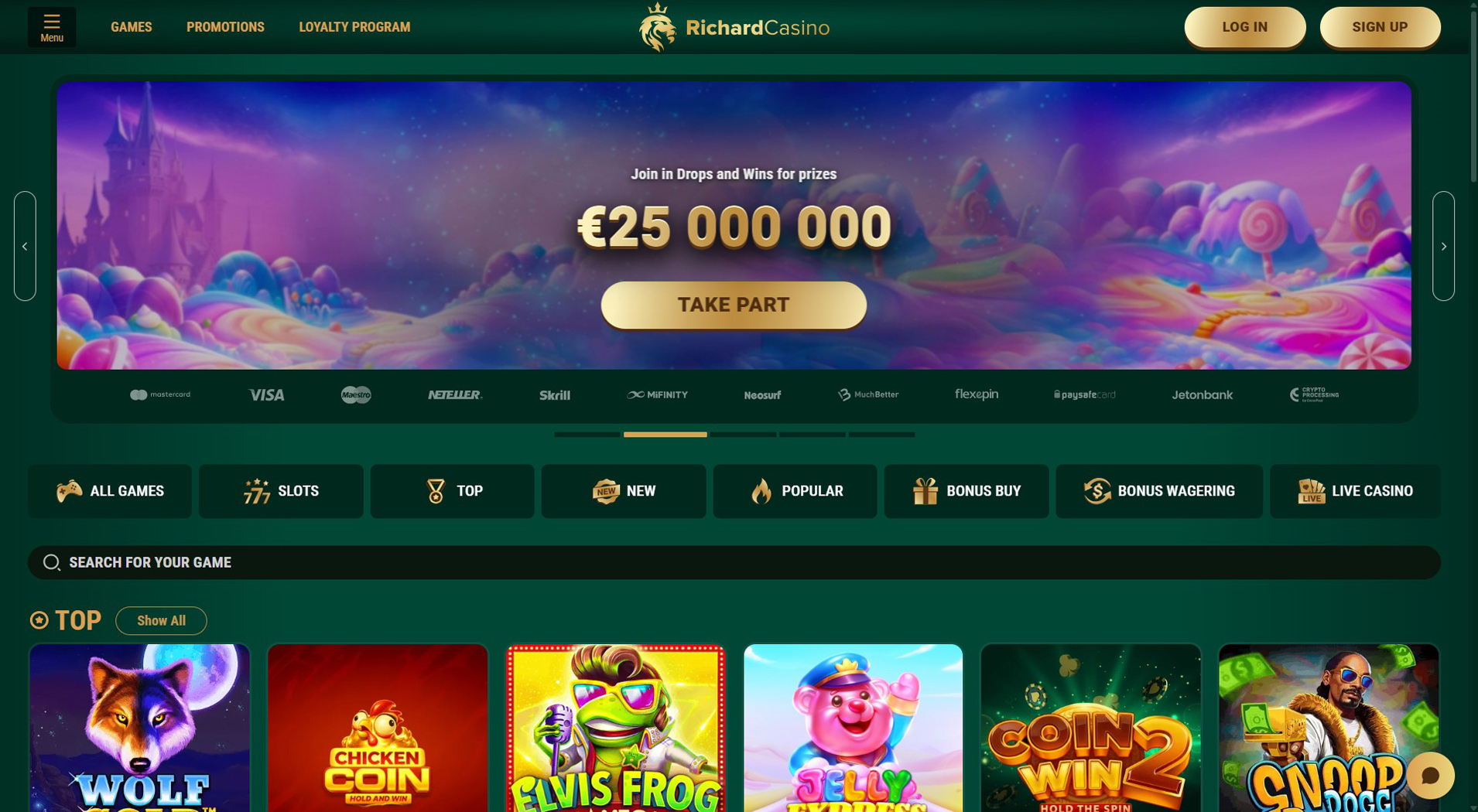 3. Richard Casino - Strong Online Casino Value